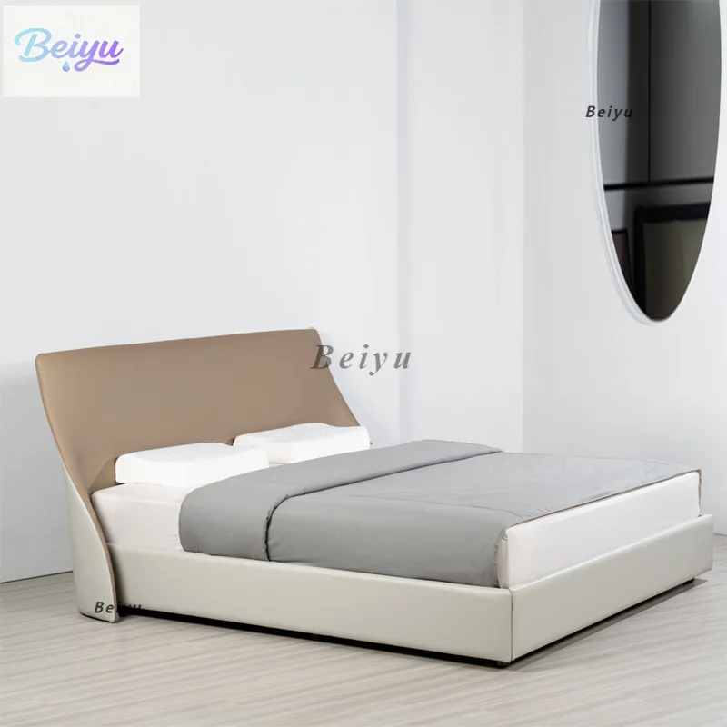 

Italian minimalist Altea ultra-thin high-end double wedding bed modern simple light luxury designer master bedroom leather bed