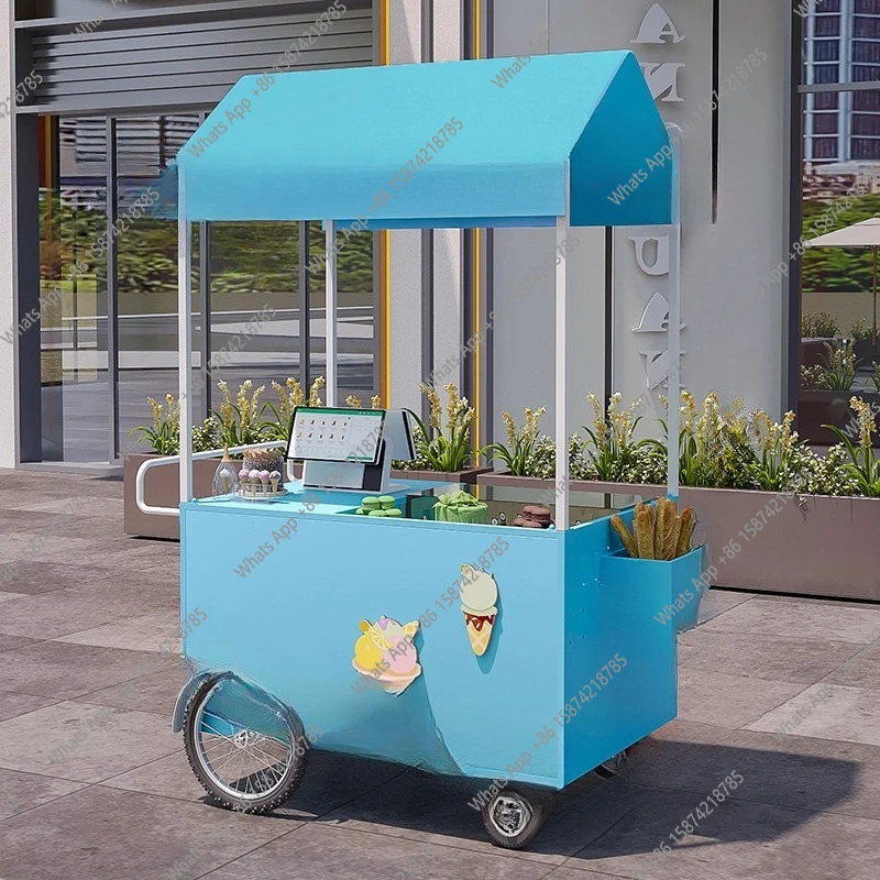 Ice cream machine stall trolley, special ice cream promotion vehicle, milk tea tea yogurt display cabinet, commercial truck