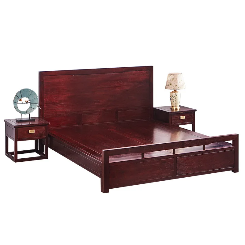 LMM solid wood bed Chinese 1.8 double bed antique master bedroom 1.5 carved mortise and tenon structure