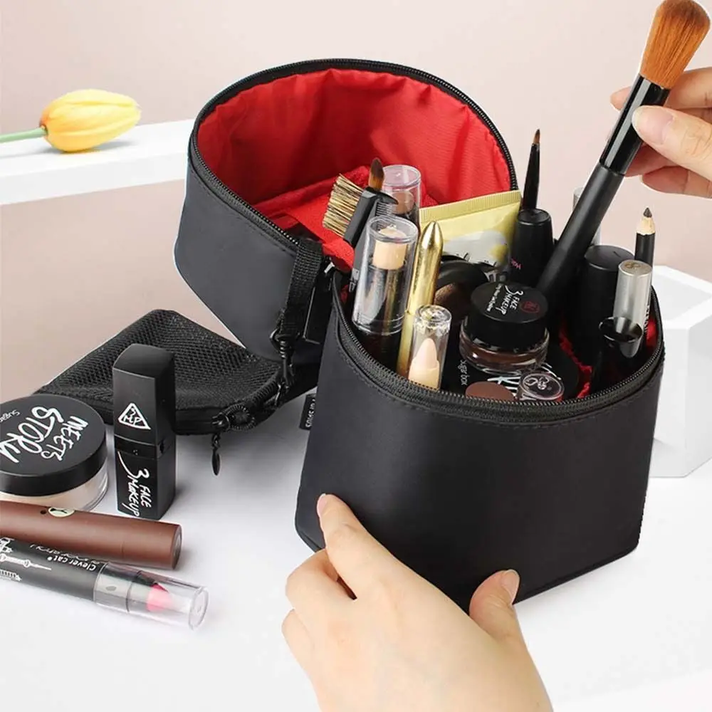 Zipper Large Capacity With Pouch Wash Pouch Cylinder Cosmetic Bag Travel Organizer Women Toiletry Bag Korean Storage Bags