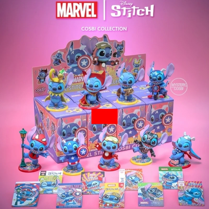 

В наличии Hottoys Cosbi Collection 2025 New Stitch As Avengers Ironman Thor Loki Blind Box Аниме Фигурка Mystery Box Подарочная кукла