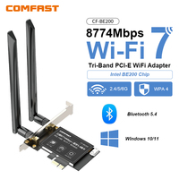 COMFAST BE200 PCI-E Wireless Adapter 8774M WiFi 7 Pcie Card Bluetooth 5.4 6GHz  802.11BE PC/Laptop Antenna For Win10/11 Linux
