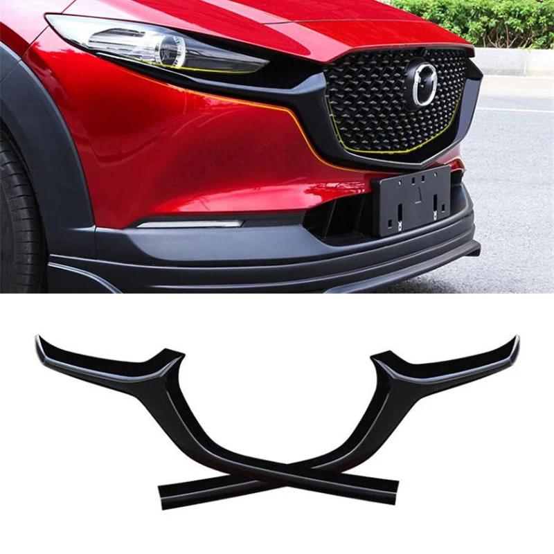 FOR Mazda CX-30 Car Grille Trim Strip Separator ABS FRONT Bumper Full Star RACING Grills Cover Refit CX30 ACCESSORIES 2020+