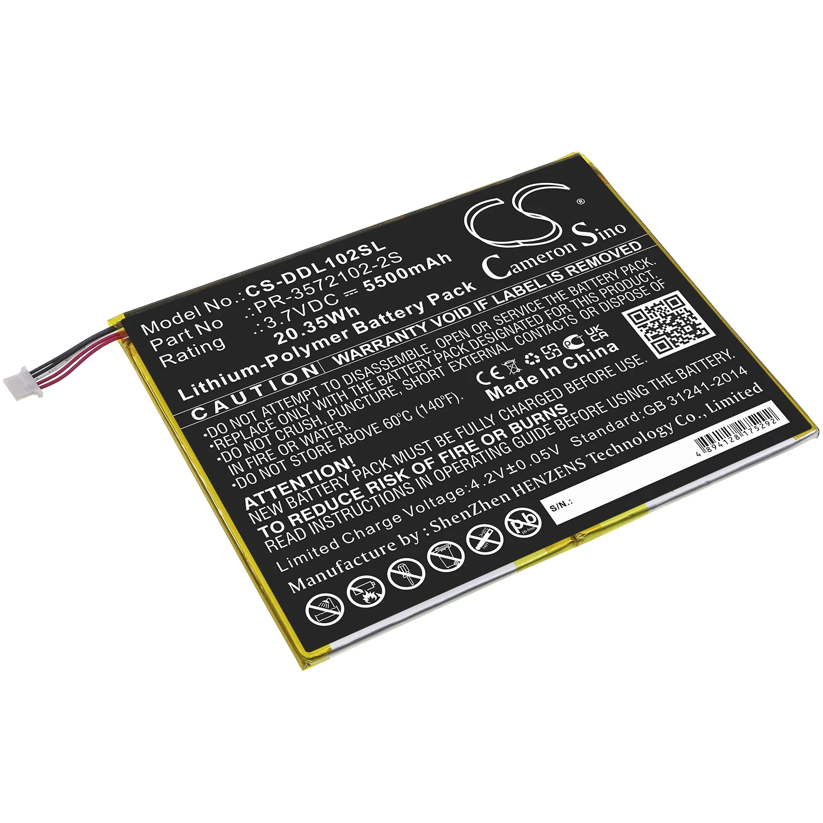 

Сменный аккумулятор CS для DigiLand DL1028W DL1028W 5500 мАч/2035 Втч