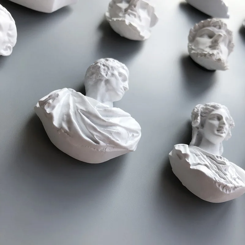 Plaster Bust Fridge Magnets Statue Nordic board decoration photo wall magnet button refrigerator sticker storage