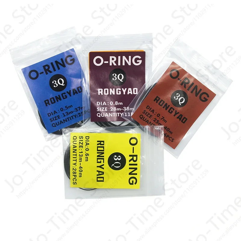 1 Bag Watch O-Ring Set 0.5/0.6/0.7/0.8mm Waterproof Rubber Gaskets for Watch Back Repair Tool Kit