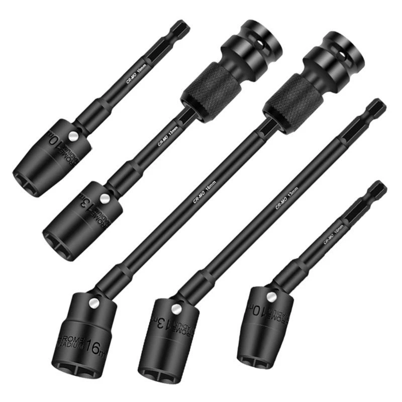 

652F 360 Degree Electric Drill Air Screwdriver Sleeve Universal Adapter Hexagonal Handle Rotatable Adapter Connection Rod Tool