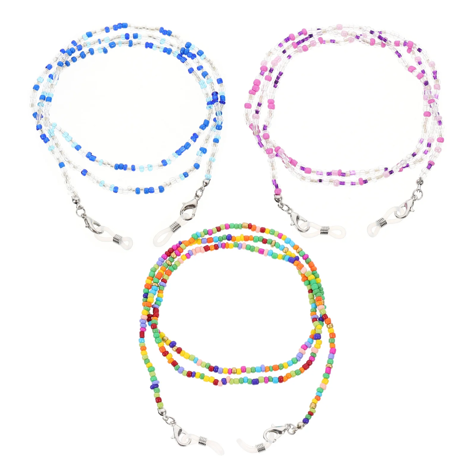 

3Pcs Slip-Resistant Eyeglass Chains Colorful Glasses String Women Spectacle Lanyard Mask Holder Glasses Accessory