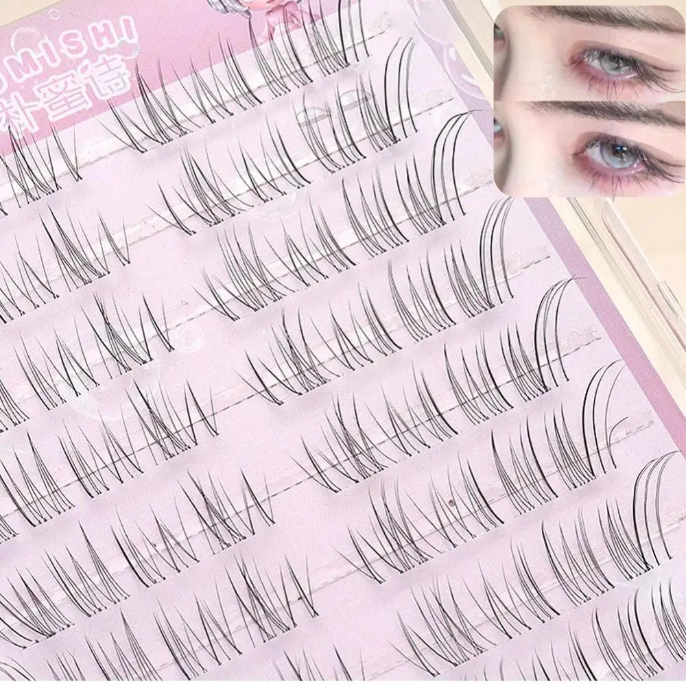 10 Rows Fox-style False Eyelashes Slender and Natural Lashes Cluster Winged Lash Extension Anime lashes