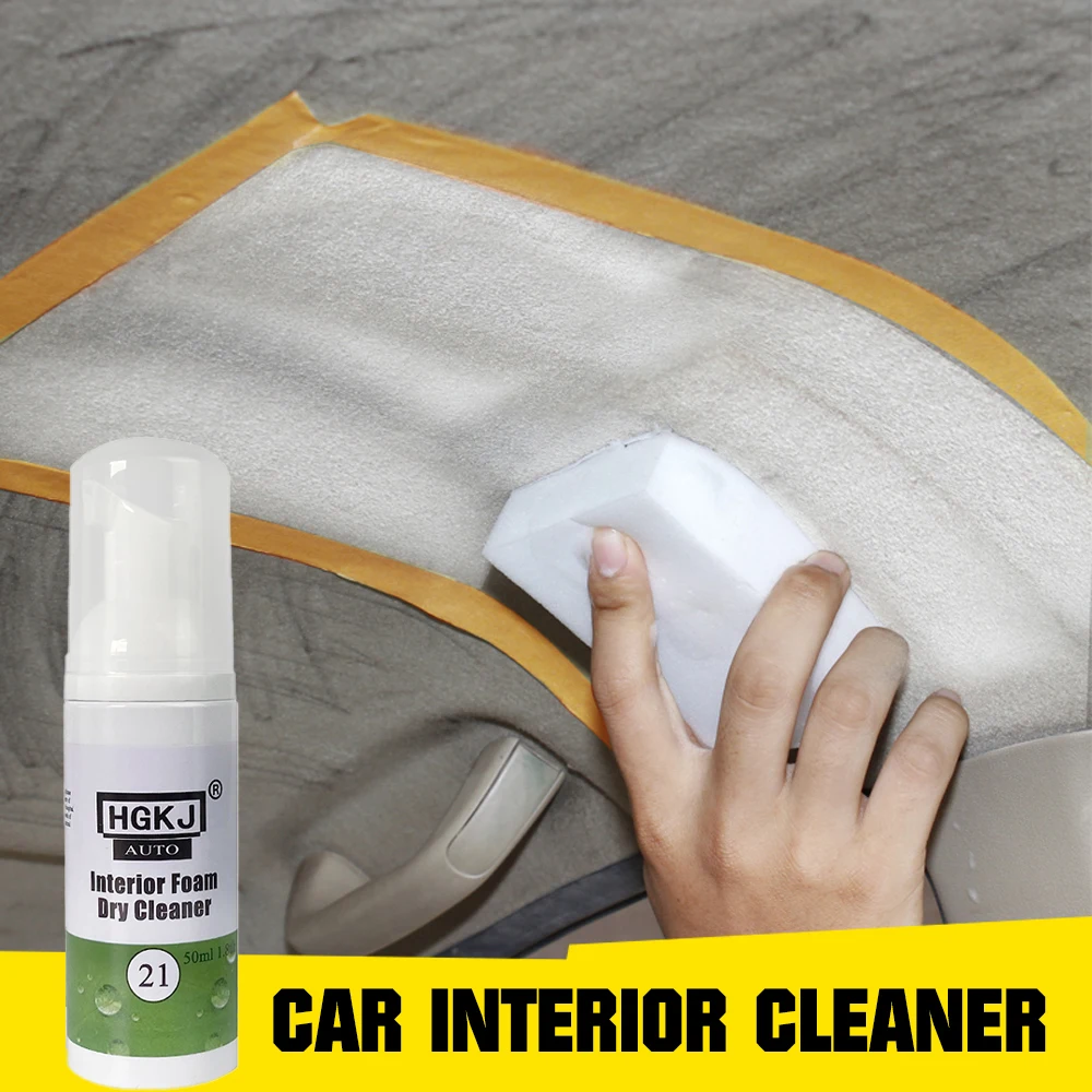 50ml Hgkj 21 Liquid Leather Repair Kit Car Interior Foam Dry Cleaner Spray Upholstery Clean Plastic Restorer Automotive Cleaning