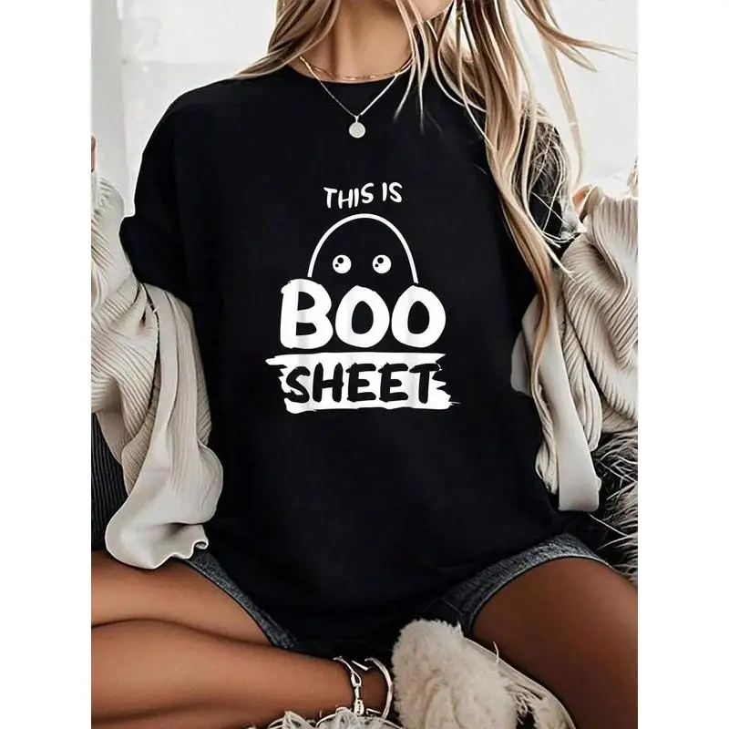 

Spooky Ghost "This Is Boo Sheet" Funny Halloween Unisex Crewneck Sweatshirt & Hoodie, Casual Autumn Party Gift