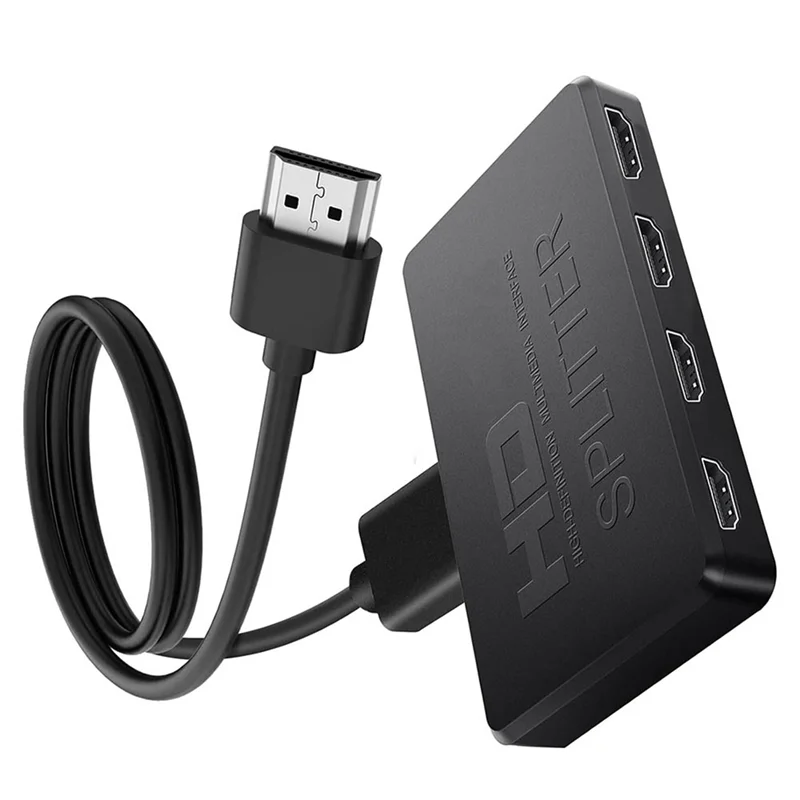 【Limited-Stock!】1 In 4 Out 4K -Compatible Splitter 1X4 Video Splitter HDTV Splitter Audio Sync For TV Boxs HDTV DVD Laptop M