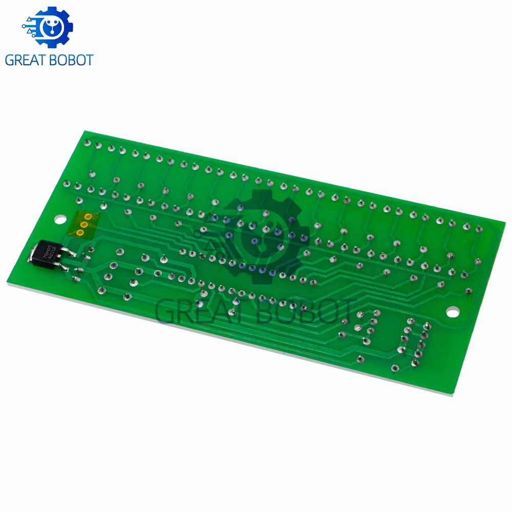 Dwukanałowy miernik VU sterowany MCU z 16 diodami LED: zielony wskaźnik poziomu audio (regulowane wzory, 8-12 V DC, kompatybilny z wzmacniaczem) — zdjęcie produktu 6