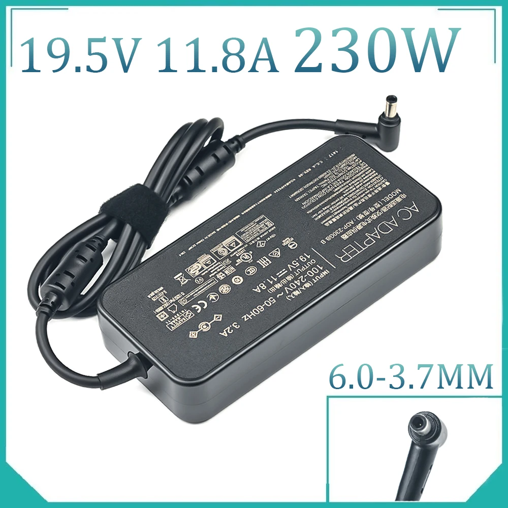 อะแดปเตอร์แล็ปท็อปสายชาร์จ AC 19.5V 11.8A 230W 6.0*3.7มม. สำหรับ ASUS ROG GM501GS GX501V GX501VI GX501VI-XS75 GX501