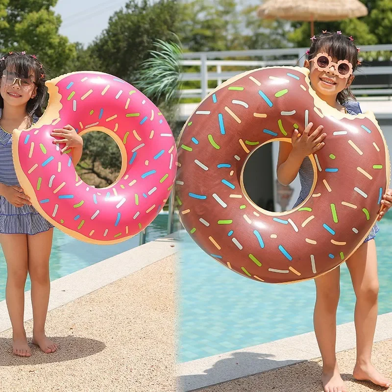 Jouets gonflables d'été, Simulation de beignets en forme d'anneau de natation, piscine en PVC, fête sur la plage, jouets d'eau, anneau flottant pour enfants et adultes