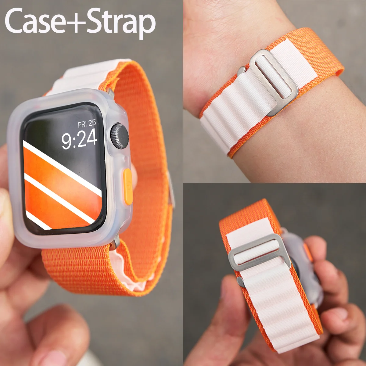 Case+Alpine Band for Apple Watch Strap 46mm 49mm 45 44 40mm 41 42mm Nylon Correa Bracelet for iWatch Series 10 9 8 SE 4 3 7 6 5