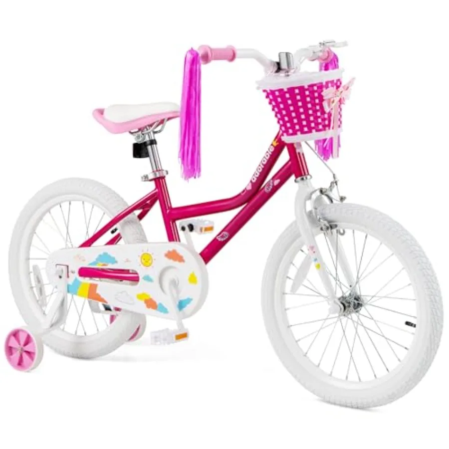 

Girls Bike 12 14 16 18 Bike for 3-8 Years Old with Training Wheels Adjustable Seat Handlebar Handbrake Coaster Brake Bicycle in