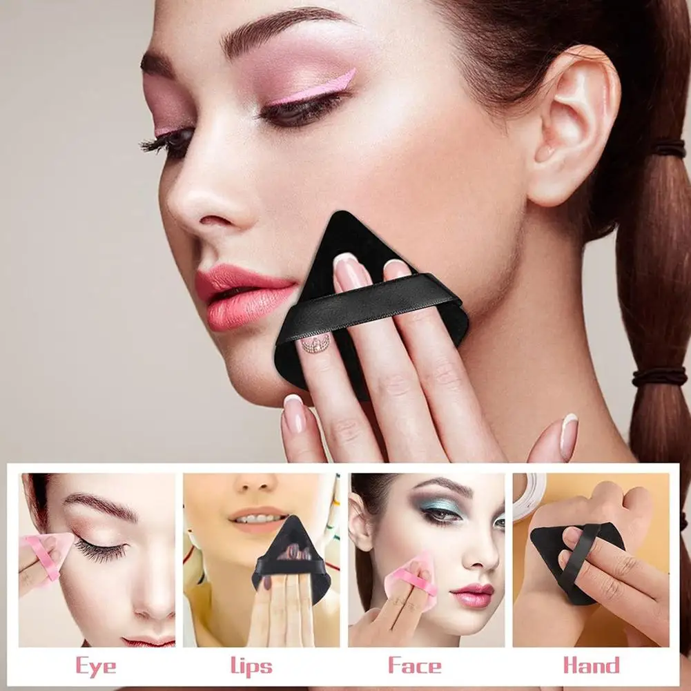 Dreieck Samt Puder quaste Pizza Mehl Mini Gesicht Make-up Schwamm Kosmetik wasch bar leichtes Make-up-Tool