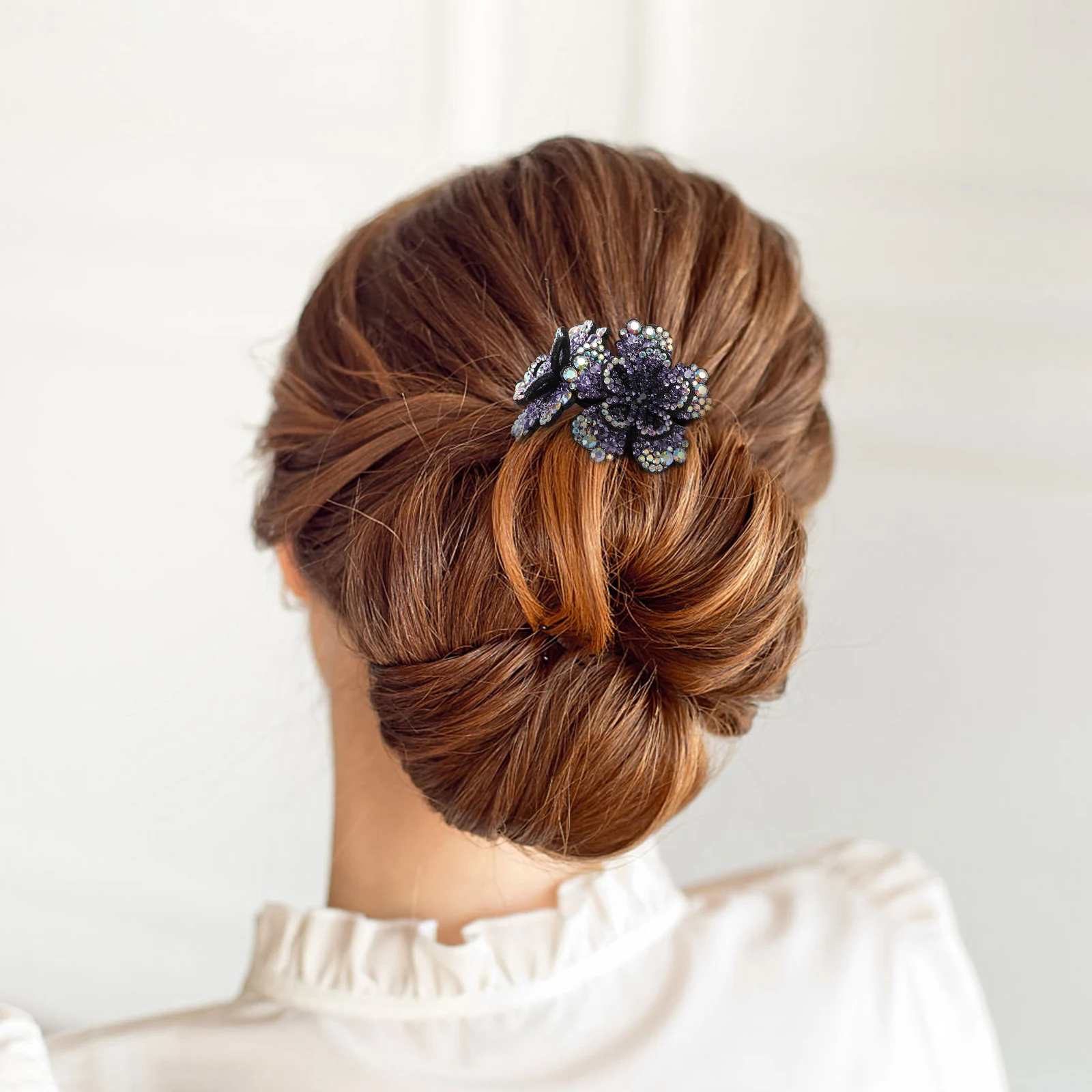 مشابك شعر أنيقة من حجر الراين لتزيين دبابيس الشعر من أسفل الراتنج، مادة قوية، شعر متوسط سميك مثالي للارتداء اليومي #4