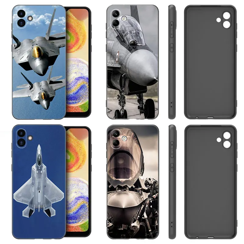 Air Force Fighter Phone Case For Samsung Galaxy A01 A03 Core A04 E A02 A05 A10 A20 A21 A30 A50 S A6 A8 Plus A7 2018 Black Cover