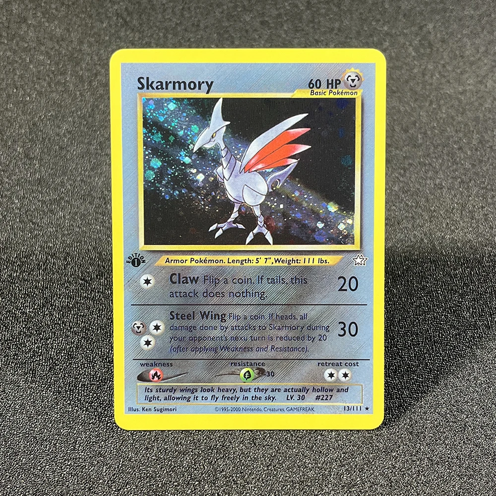 PTCG 포일 카드, Lugia Espeon Politoed Alakazam Mewtwo Kingdra Zapdos Raichu 1996 1st Edition 게임 컬렉션 PKM 프록시 카드