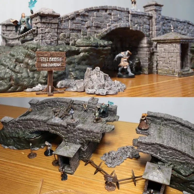 Hasbro Board Game Wizkids Warlock Tiles 4D Stone Bridge DnD Dungeons Dragons Miniature Scene Gifts Toy Model Collect Ornaments