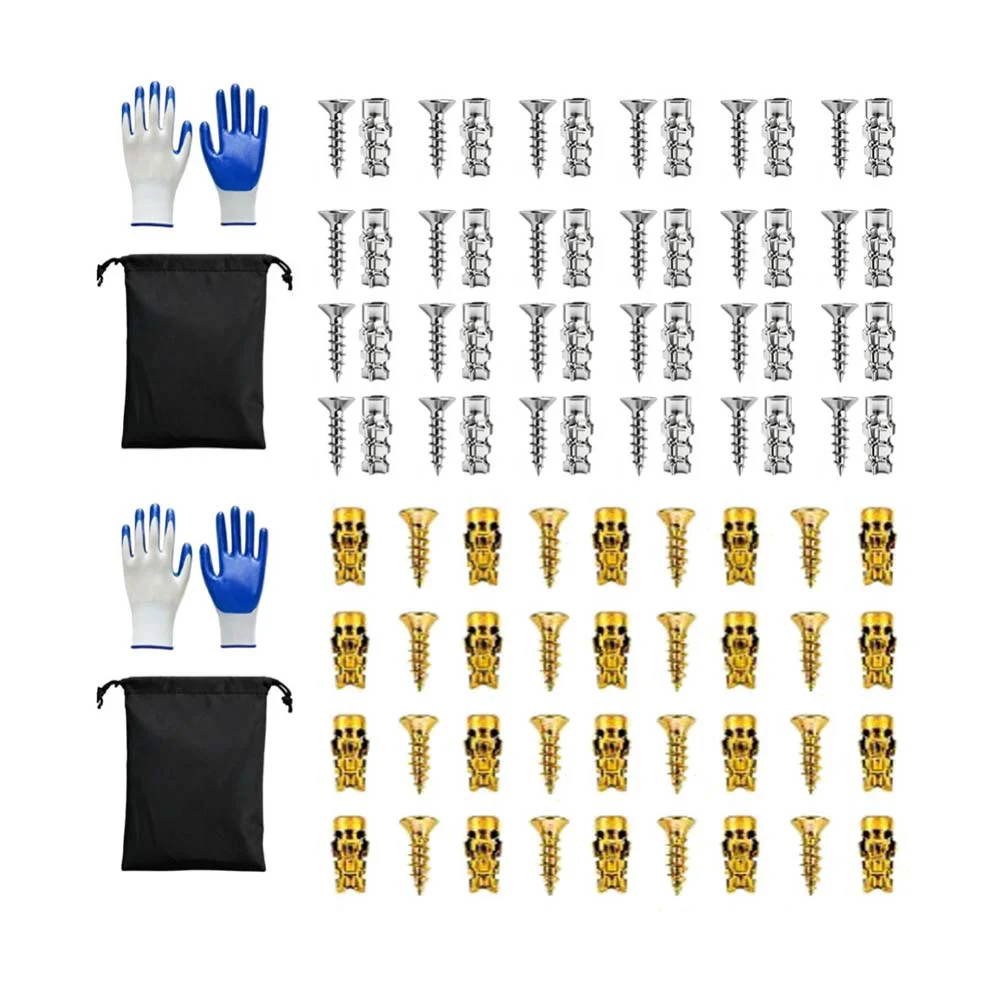 100pcs 6x14mm Short Expansion Screw Set For Cabinet Hinge Repair Stripped Thread Restoration In Wood Concrete Drywall