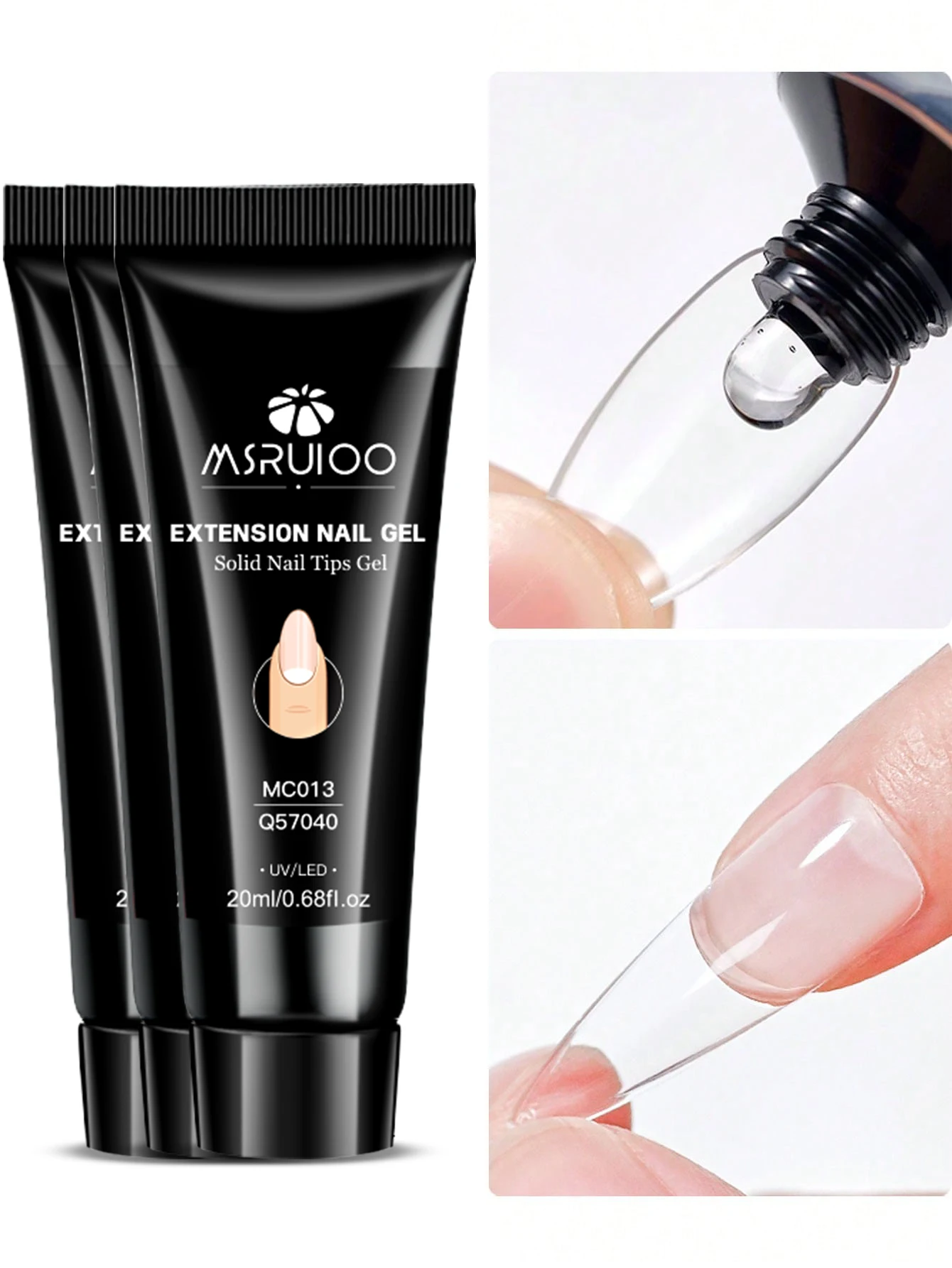 20ml Solid Nail Glue Nail Tips Gel for Press On Nails Acrylic Nail Gel for Extension False Nails Adhesive Glue Long Lasting DIY