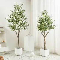 Artificial Olive Tree 4/5/6 FT Tall Artificial Plant With Fruit Christmas Decorations Olive Tree with Pot Room Decor