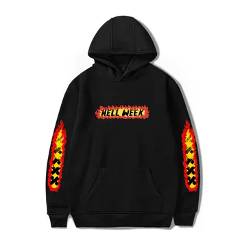 XPLR Hell Week 후드티, 에스텔로 캐주얼 인상의, 모레톰 스트리트웨어, Sam e Colby Merch 