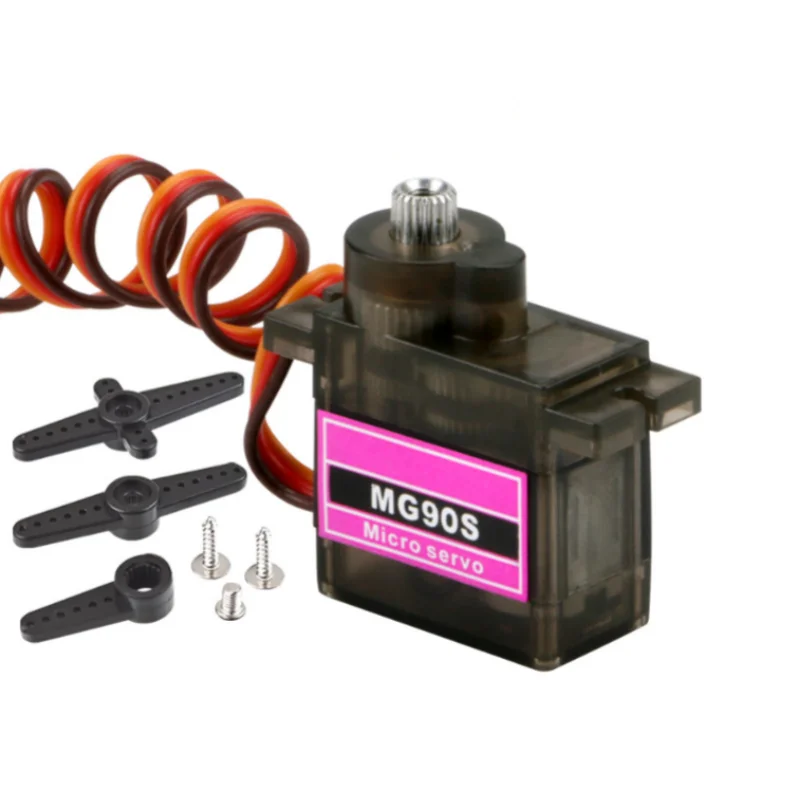 MG90S Micro Servo 1/2/4 Uds Arduino Metal Gear 180 360 servomotor para modelo RC Robot helicóptero avión barco