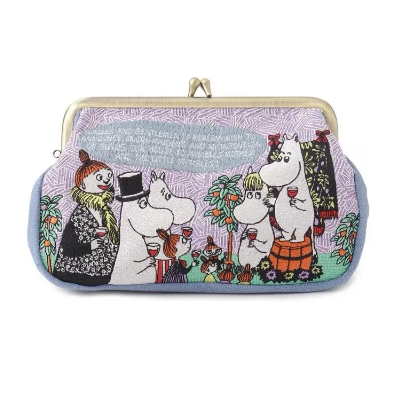 Hot Anime Moomin Kawaii Series Storage Bag Creativity Cartoon Role Little My Cute Embroidery Portable Multi-functional Wallet view 4
