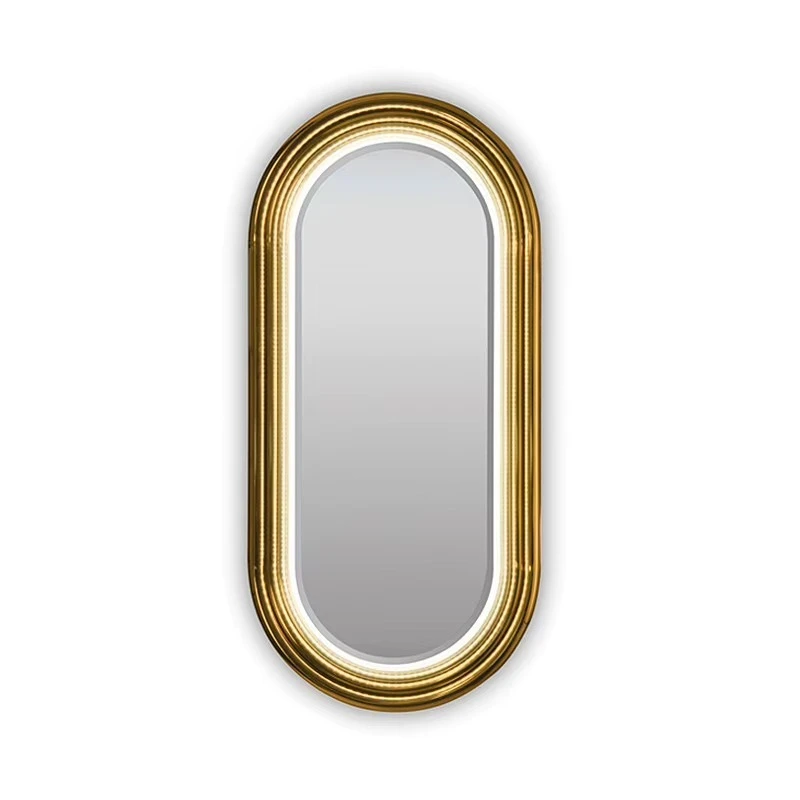Stainless steel living room mirror Brass gold corridor decorative wall mirror