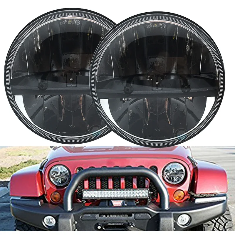 

36w 7inch headlight led with high low beam H4 and H13 connector for jeep wrangler JK Car accessories 2pcs new replacement