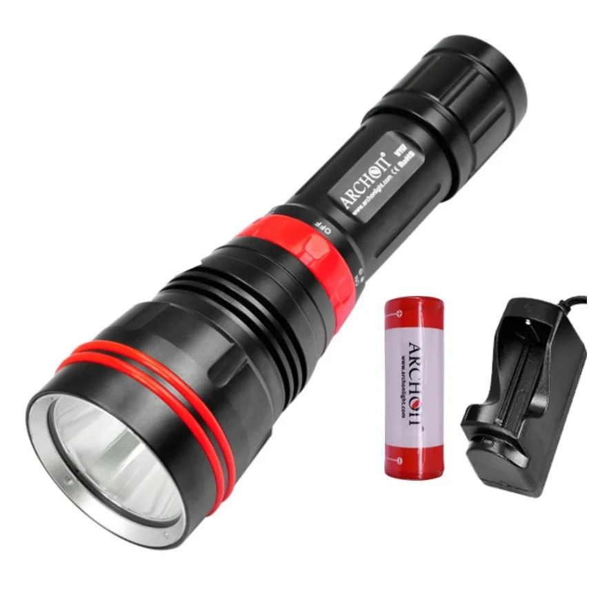 

ARCHON DY01 Diving Flashlight LED 1000Lumens 6500k Professional High Power Torch Light by 26650 Battery with Hand Rope