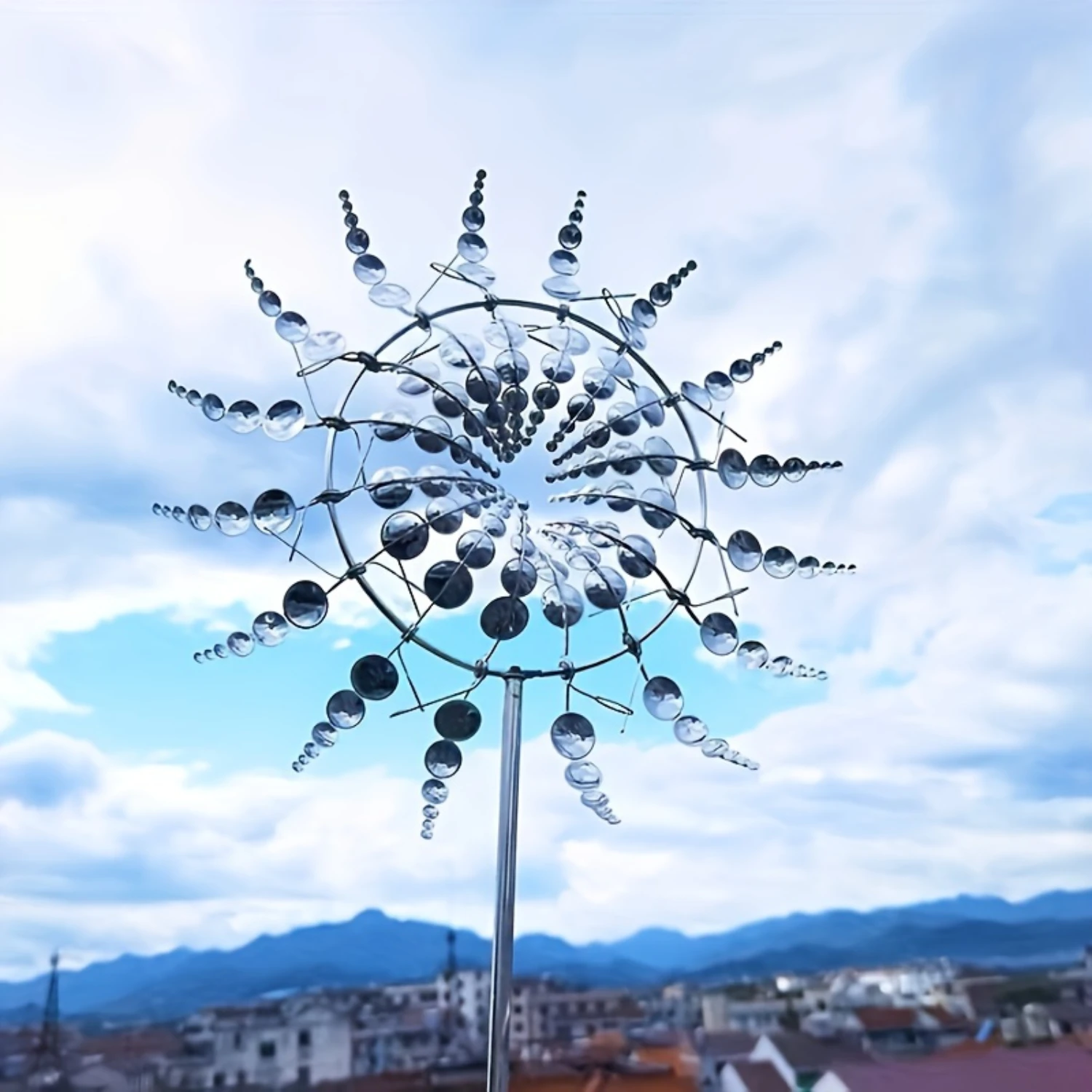 Metal Wind Spinner Rotary Wind Chime Outdoor Garden Decor Yard Patio