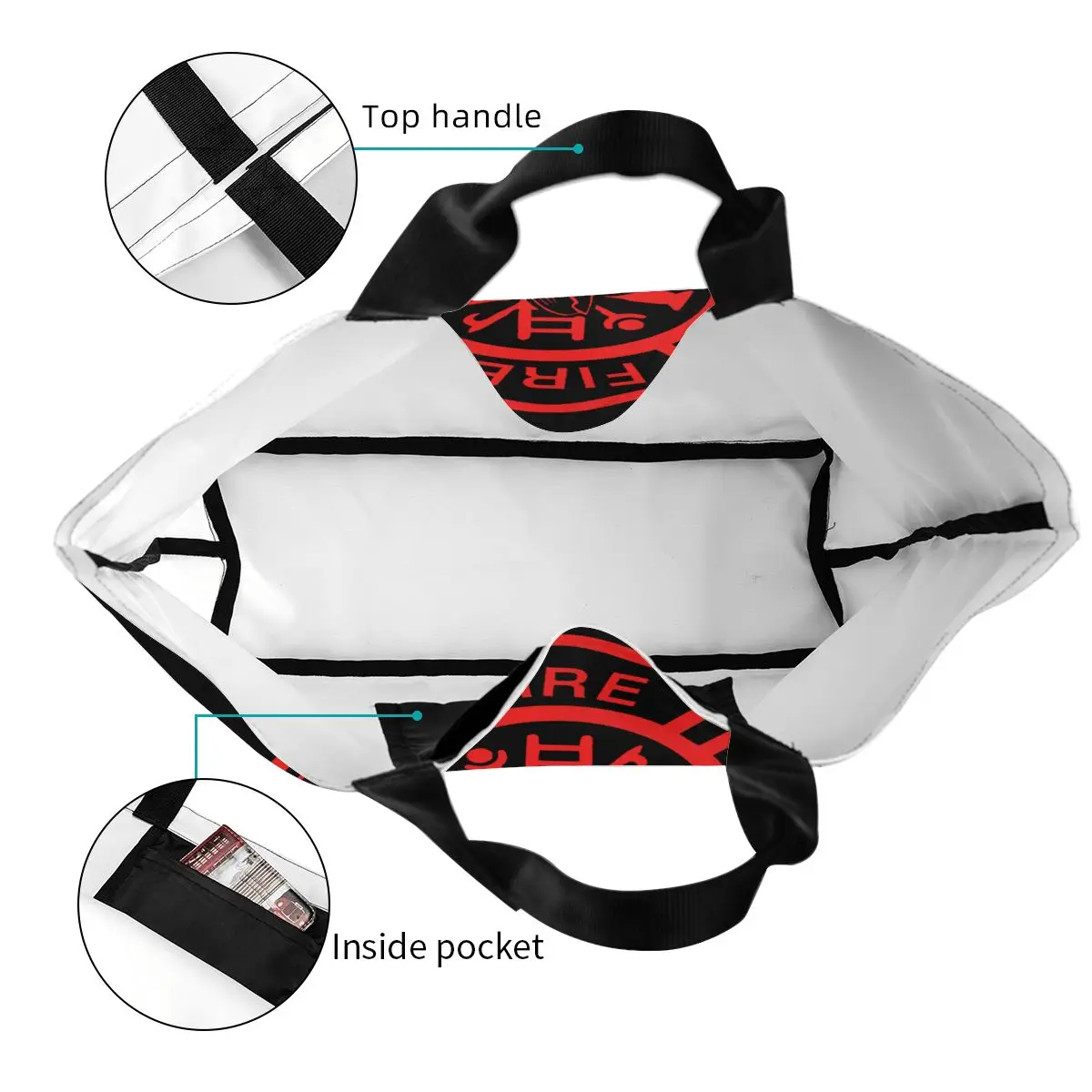 أزياء مخصصة للإنقاذ من الحرائق، حقائب تسوق لرجال الإطفاء، حقيبة كتف للمتسوقين من القماش قابلة لإعادة الاستخدام