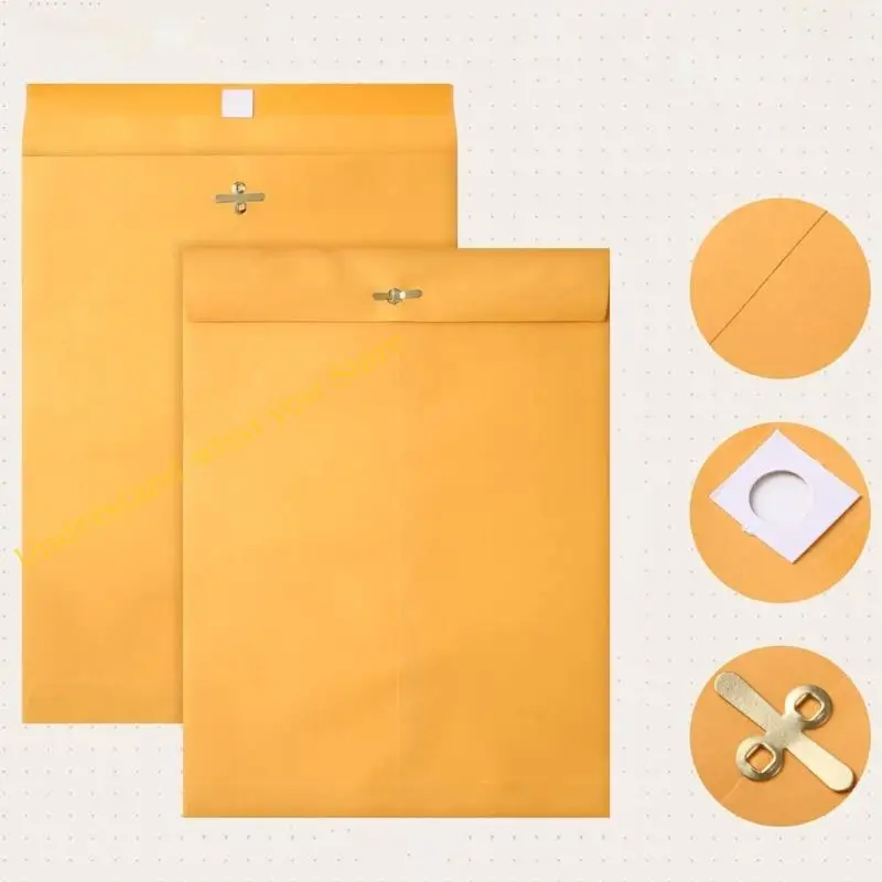 J60A 30pcs Documento buste con chiusura in metallo Kraft Inviluppo per spedizioni per ricevuta finanziaria legale fogli