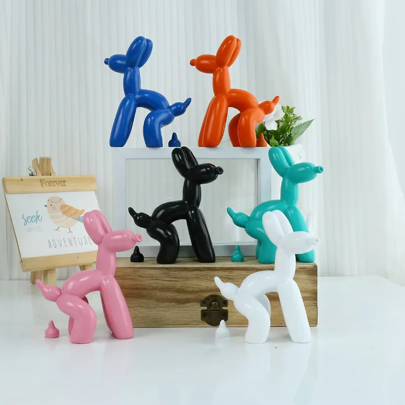 Resin balloon poop dog sculpture decoration Creative living room bedroom wine cabinet cartoon animal simple modern decorative so - view 3