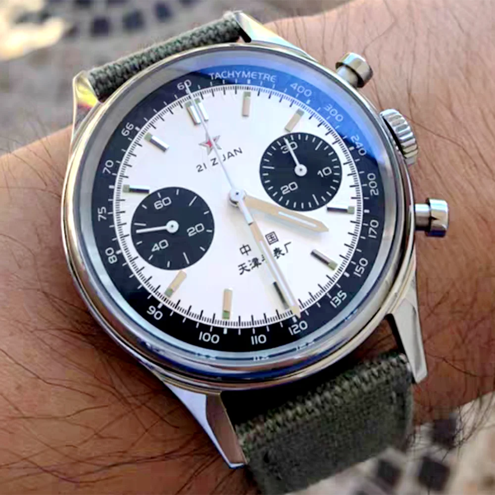 

1963 Panda Pilot 40mm Chronograph Watch Man Air Force Sapphire ST1901 Hand Wind Mechanical Watch Vintage Clock Reloj Hombre