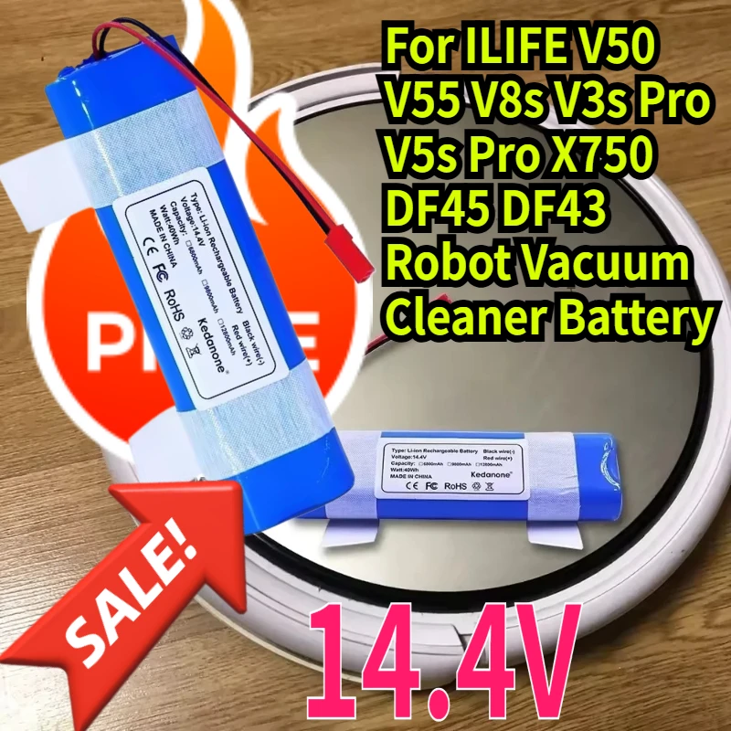 14.4V Li-ion Battery For ILIFE V50 V55 V8s V3s Pro V5s Pro X750 DF45 DF43 Robot Vacuum Cleaner Battery