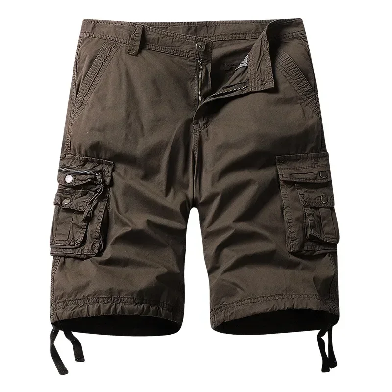 

Men's Summer New Fashion Outdoor Cotton Cargo Shorts Men's Hawaii Multi-pocket Street Simple Comfortable Loose Capri Pants