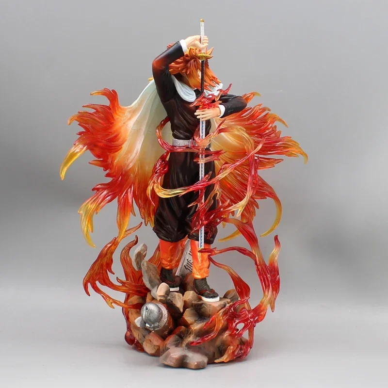 Figuras Demon Slayer Rengoku Kyoujurou de 30cm, estatua Gk, modelo de figura de Anime, colección de muñecos, decoración de habitación, juguetes de escritorio, regalo