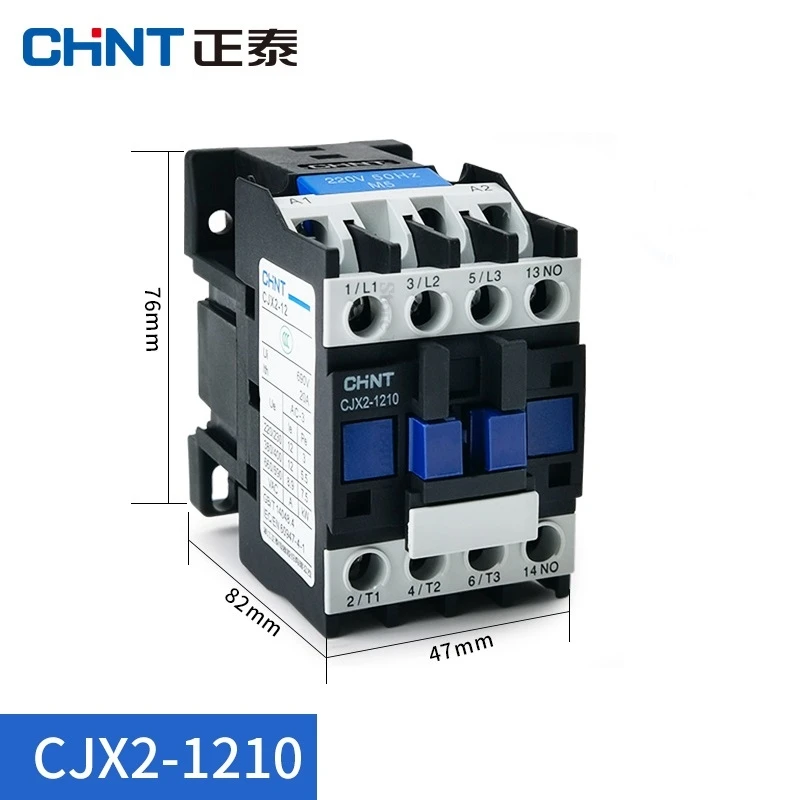 CHINT CJX2-1210 1NO CJX2-1201 1NC Din Rail Magnetic AC Contactor 12A Coil Voltage 380V 220V 110V 36V 24V LC1-D