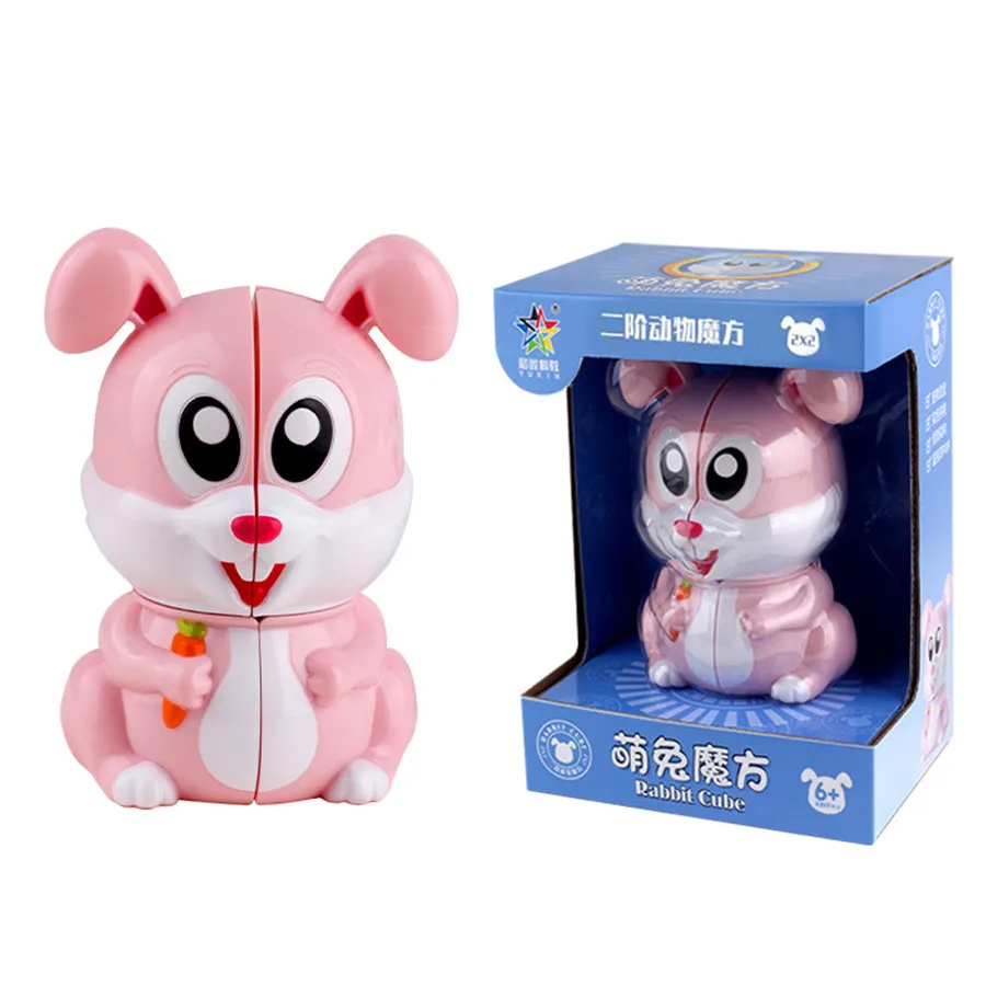 مكعب أرنب سحري Yuxin للأطفال ، تصميم حيوان كرتوني ، هدية لعبة تعليمية ، 2 × 2