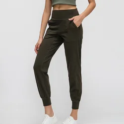 High Waist Running Trousers Loose Pants With Pockets Sporty Workout Soft Elastic Running Sweatpants