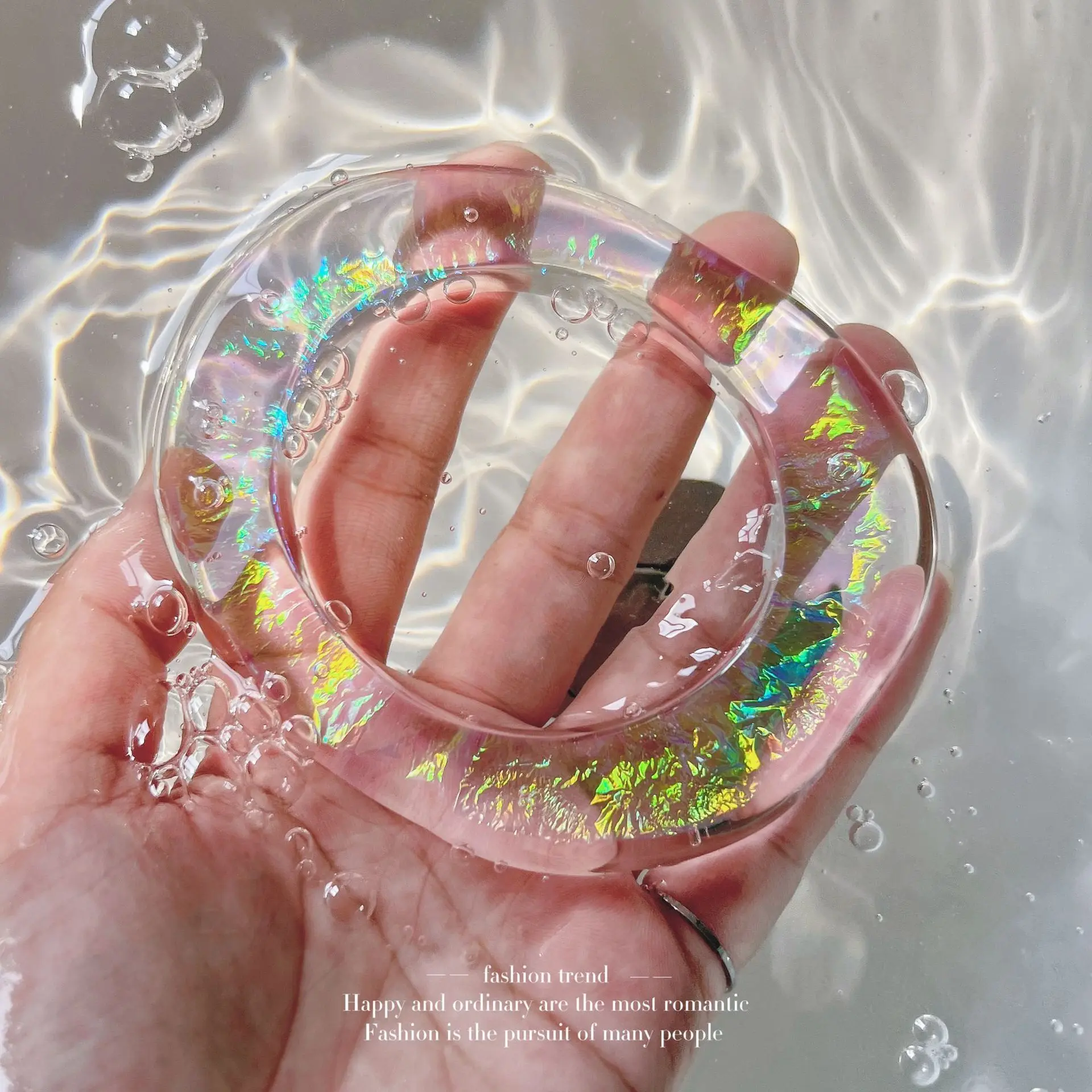 Fashion Resin Oval Transparent Bangle Classic Design OT50