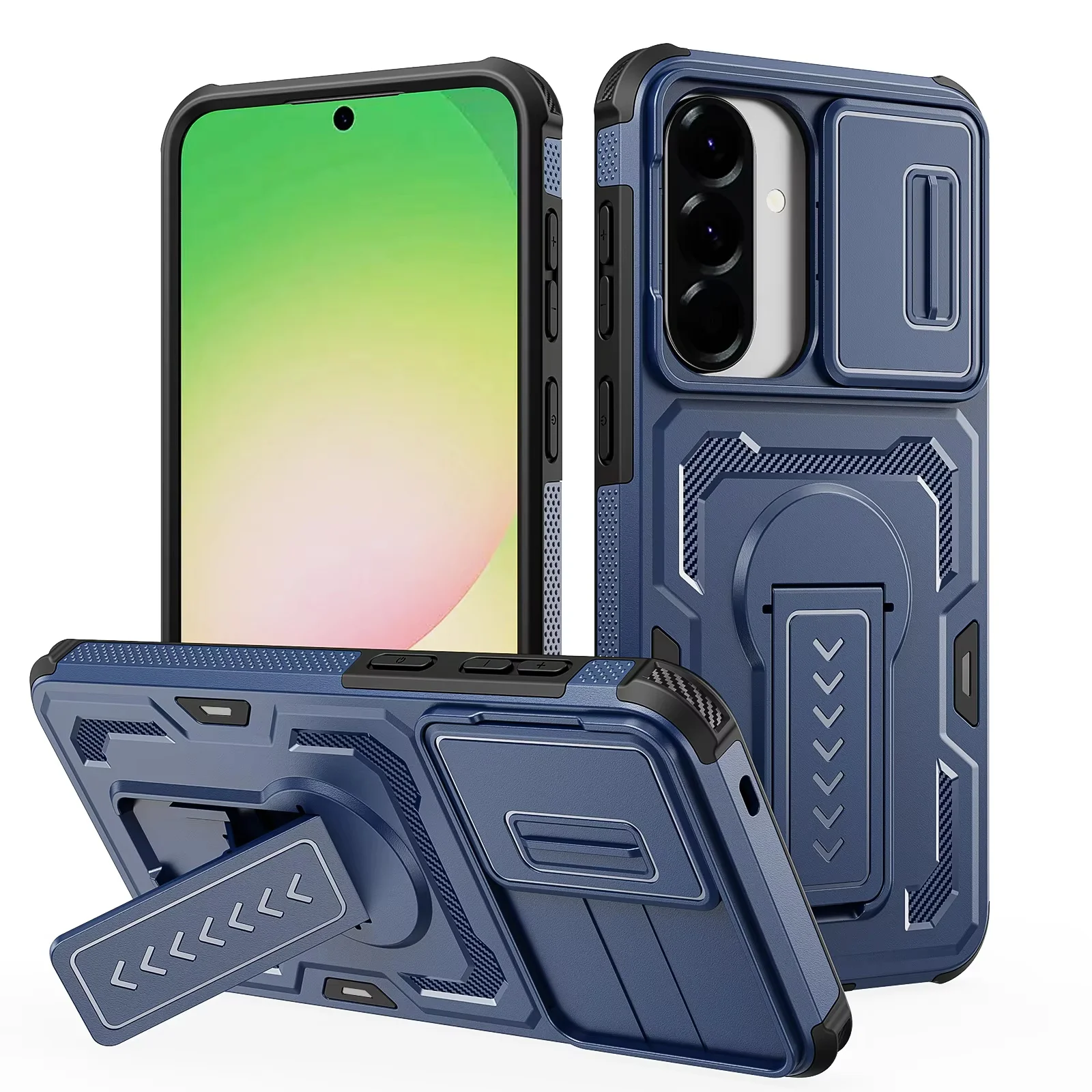 Klapphalterung Heavy Armor Case für Samsung Galaxy S26 S25 Ultra S24 A17 A26 A16 A36 A56 stoßfeste Kameraobjektivschutzhülle