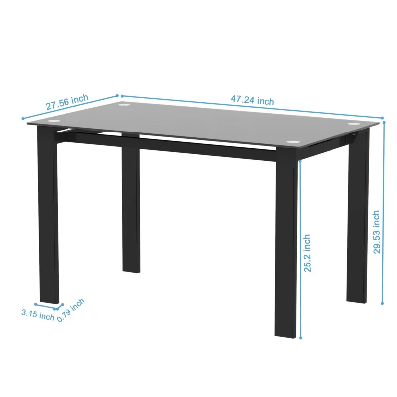 custom.Dining Table Set 4 Seater  Dinning Furniture Glass Kitchen Table with 4 Upholstered Chairs Small Spaces