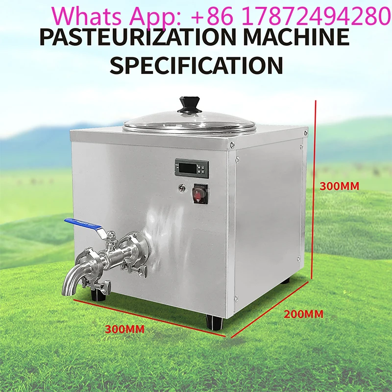 Small-Scale Fresh Milk Pasteurizer Commercial Milk & Goat Milk Pasteurizer Home-Use Juice Sterilizer 14L